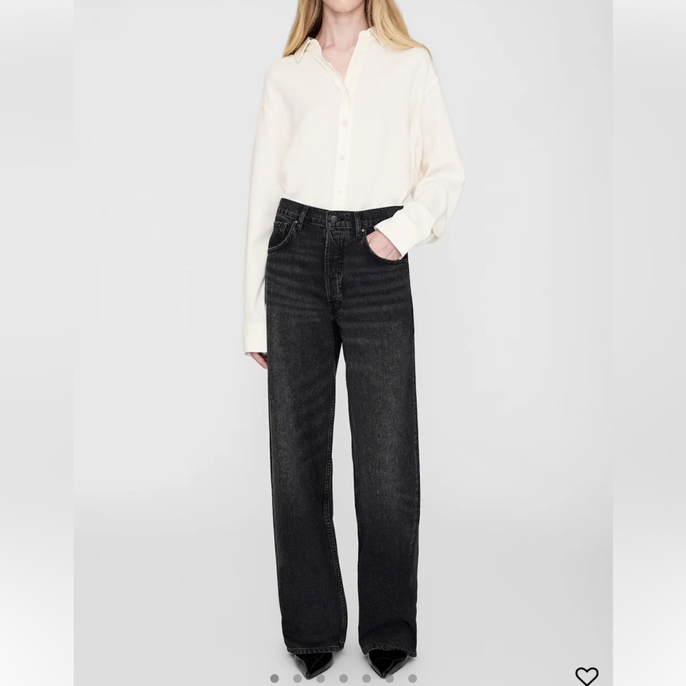 NEW NWT Anine Bing MANON JEANS color DARK STONE GREY size 23